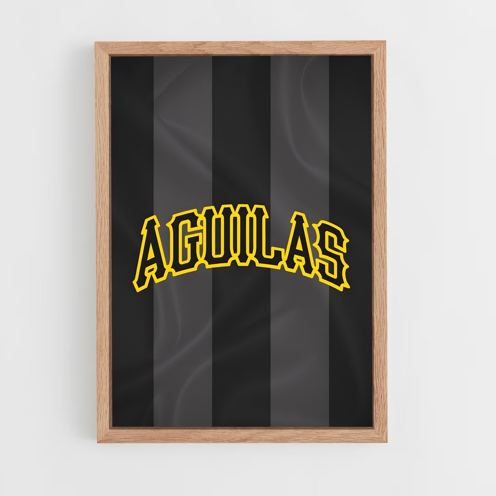 Poster Agua Noir et Jaune – affiche Baseball (vue 4)